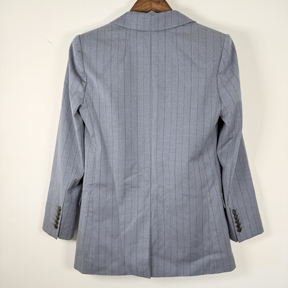 Madewell Blazer Women's Size 0 Blue Pinstripe Padded‎ - Picture 6 of 6